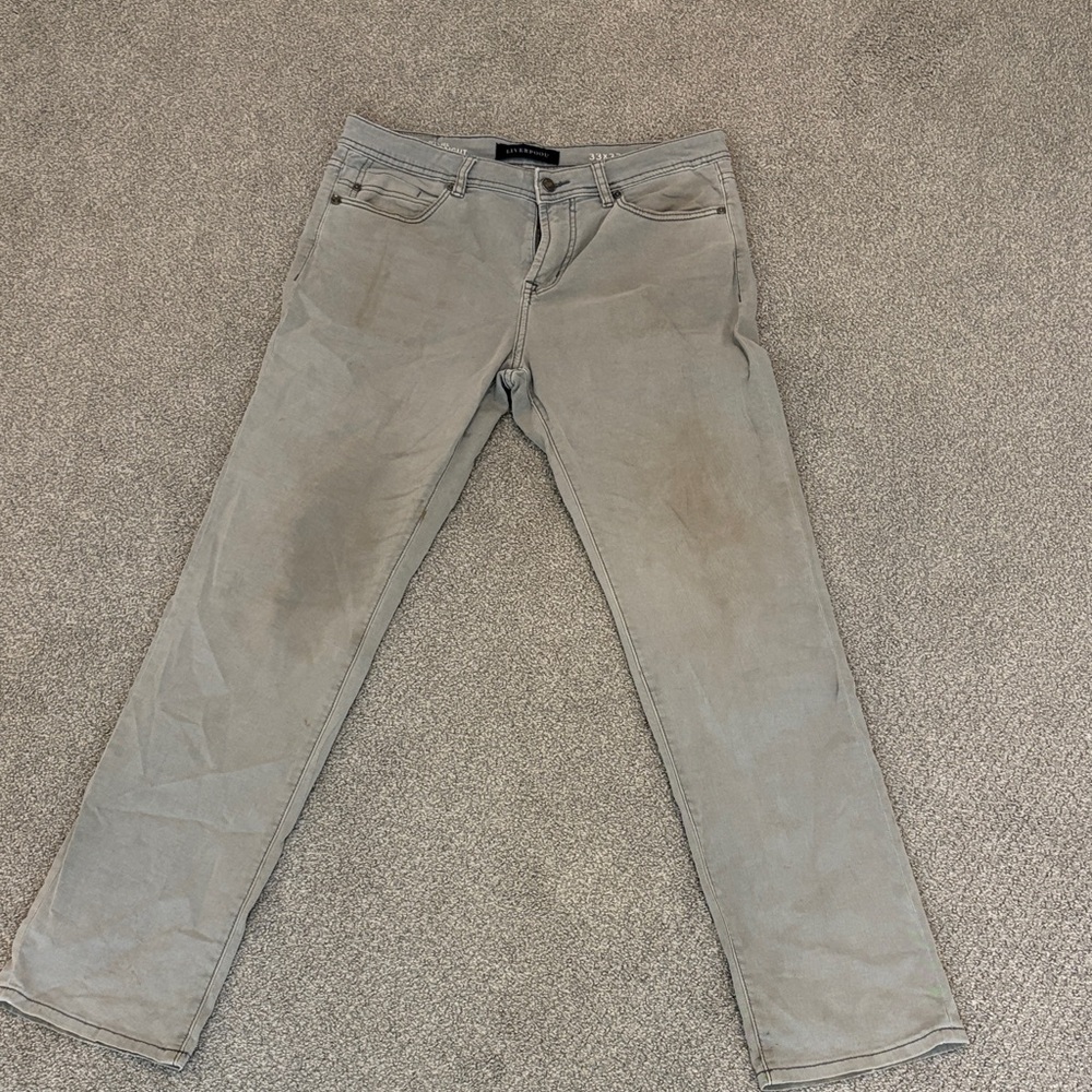 Liverpool Light Gray Straight Jeans